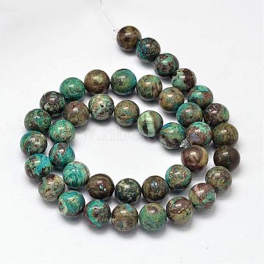 Dyed Natural Ocean Agate/Ocean Jasper Round Beads Strands(G-E331-30A)-2