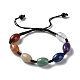 Oval Natural Mixed Gemstone Braided Bead Bracelets(BJEW-H239-05)-1