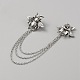 Double Bee Hanging Chain Brooch(JEWB-WH0030-19AS)-2