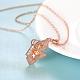 Rose Gold Plated Brass Cubic Zirconia Butterfly Pendant Necklaces for Women(NJEW-BB00522-02)-3