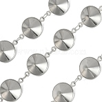 304 Stainless Steel Rhinestone Cup Chains, Soldered, Fit for Rhinestone, with Spool, Stainless Steel Color, 16.7x10.7x3.3mm(CHS-K023-08B-P)