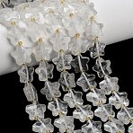Natural Quartz Crystal Beads Strands, Rock Crystal, Star, Faceted, with Seed Beads, 14~14.5x14.5~15x6~6.5mm, Hole: 1~1.2mm, about 26pcs/strand, 14.96~15.63''(38~39.7cm)(G-L657-A07-01)