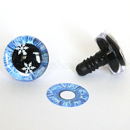 Plastic Safety Craft Snowflake Eye, with Spacer, PU Ring, for DIY Doll Toys Puppet Plush Animal Making, Dodger Blue, 18mm(WG58152-38)