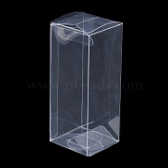 Rectangle Transparent Plastic PVC Box Gift Packaging, Waterproof Folding Box, for Toys & Molds, Clear, Box: 4x4x10cm(CON-F013-01C)
