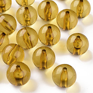 Transparent Acrylic Beads, Round, Goldenrod, 20x19mm, Hole: 3mm, about 111pcs/500g(MACR-S370-A20mm-737)