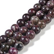 Natural Plum Blossom Tourmaline Beads Strands, Round, 10mm, Hole: 1mm, about 38pcs/strand, 15.67''(39.8cm)(G-K364-B01-03)