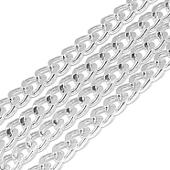 Unwelded Aluminum Curb Chains, Silver, 7x5x1.4mm(X-CHA-S001-022A)