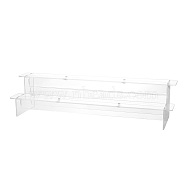 Acrylic Display Risers, 2 Steps Jewelry Display Riser Shelf Showcase, with Screwdriver, for Jewelry Figure Model Display, Clear, 40x9.5x9.5cm(ODIS-WH0017-079D)
