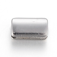304 Stainless Steel Beads, Rectangle, Stainless Steel Color, 10x5.5x4mm, Hole: 1.5x2mm(STAS-E425-034P)