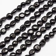 Natural Black Tourmaline Bead Strands, Tumbled Stone, Nuggets, 3~14x3~14mm, Hole: 1mm, about 15.35 inch(G-L459-07)