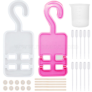 Gorgecraft DIY Cloth Hanger Making Kits, with Silicone Molds, Silicone 100ml Measuring Cup, Plastic Transfer Pipettes, Birch Wooden Craft Ice Cream Sticks, Latex Finger Cots, White, 27pcs/set(DIY-GF0002-67)