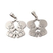 201 Stainless Steel Pendants, Baby Charms, Stainless Steel Color, 25x23x1.4mm, Hole: 6.5x3.3mm(STAS-K251-030P)