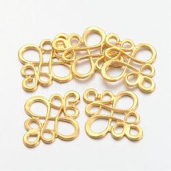 Tibetan Style Links connectors, Cadmium Free & Lead Free , Chinese knot, Golden, 22x18.5x1mm, Hole: 2.5x3mm(TIBE-4876-G-RS)