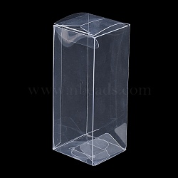 Rectangle Transparent Plastic PVC Box Gift Packaging, Waterproof Folding Box, for Toys & Molds, Clear, Box: 4x4x10cm(CON-F013-01C)