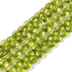 Natural Peridot Beads Strands, Faceted, Flat Round, 5.5~6x6x4mm, Hole: 0.9mm, about 72pcs/strand, 15.47''(39.3cm)(G-D0003-A86)