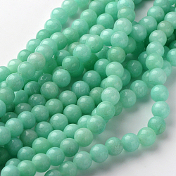 Natural & Dyed White Jade Beads Strands, Imitation Amazonite, Round, 6mm, Hole: 0.8mm, 15~16 inch/strand, about 61 pcs/strand(X-GSR6mmC055)