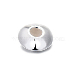 925 Sterling Silver Beads, Saucer Beads, Silver, 2mm(STER-WH0065-015A-S)