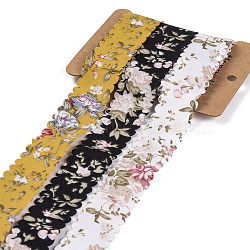 6 Yards 3 Colors Polyester Flower Printed Ribbon, for Gift Wrapping, Mixed Color, 1 inch(25mm), 2 yards/color(OCOR-A008-03A)