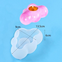DIY Silicone Cloud Shape Tealight Candle Holder Molds, Resin Casting Molds, for UV Resin, Epoxy Resin Craft Making, Ghost White, 13.5x9x6cm(PW-WG49498-01)