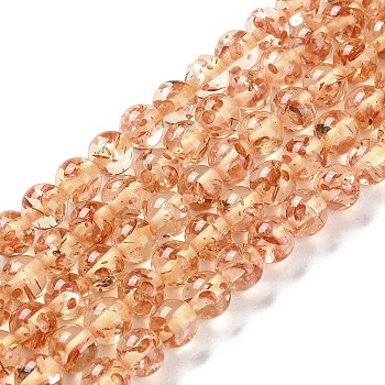Resin Imitation Amber Beads Strands, Round, Light Salmon, 6mm, Hole: 1mm, about 66pcs/strand, 16.14''(41cm)