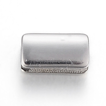 304 Stainless Steel Beads, Rectangle, Stainless Steel Color, 10x5.5x4mm, Hole: 1.5x2mm