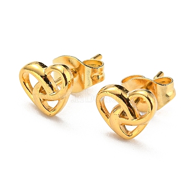 Heart 304 Stainless Steel Stud Earrings