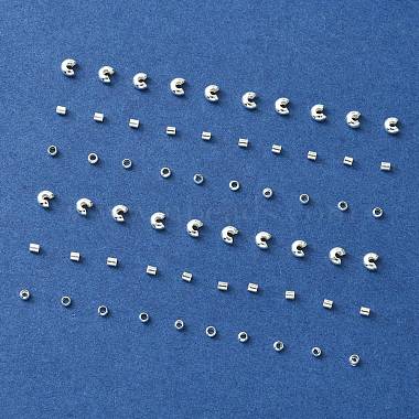 300Pcs 3 Style Iron & Brass Crimp Beads Covers(KK-YW0002-16)-5