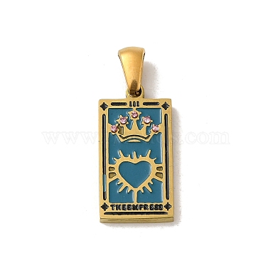 Golden Turquoise Tarot Stainless Steel+Enamel Pendants