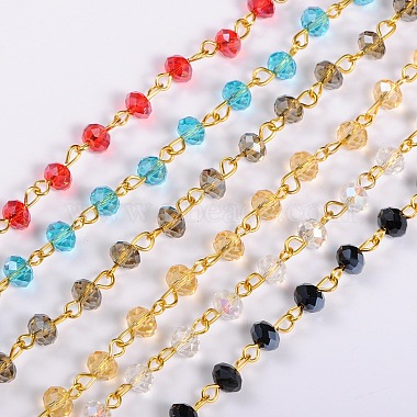 Mixed Color Iron+Glass Handmade Chains Chain