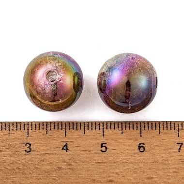 UV Plating Rainbow Iridescent Two Tone Acrylic Beads(PACR-C009-04F)-3