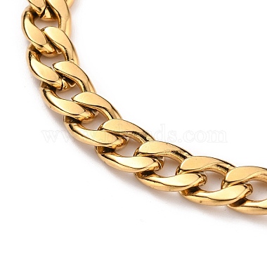 Woman's 304 Stainless Steel Cuban Link Chain Bracelets(X-BJEW-JB05611-01)-2