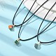 Alloy Enamel Dice Pendant Necklace with Polyester Cords(NJEW-JN04515)-3