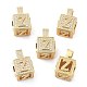 Alphabet Brass Micro Pave Clear Cubic Zirconia Pendants(ZIRC-O045-01G-Z)-1