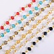 Handmade Rondelle Glass Beads Chains for Necklaces Bracelets Making(AJEW-JB00037)-1