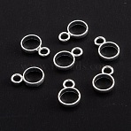 304 Stainless Steel Tube Bails, Loop Bails, Ring Shape with Loop, Silver, 8x5.5x1.5mm, Hole: 1.8mm(STAS-M289-02S)