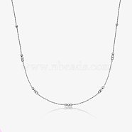 925 Sterling Silver Chain Necklaces, Silver, 15.75 inch(400mm)(UD3650-4)