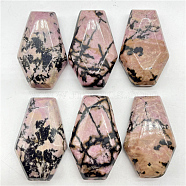 Halloween Natural Rhodonite Carved Coffin Figurines, Reiki Stones Statues for Energy Balancing Meditation Therapy, 19x30x7mm(DARK-PW0001-052A)
