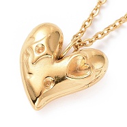 Ion Plating(IP) 304 Stainless Steel Pendant Necklace Making, Heart Pendant for Rhinestone, Golden, 17.83 inch(45.3cm), Fit: 1.2mm and 2.5x3mm(NJEW-E014-14G)