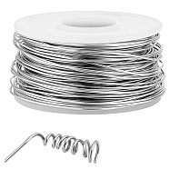 316 Stainless Steel Wire, Round, for Jewelry Making, Stainless Steel Color, 20 Gauge, 0.8mm, about 30m/roll(TWIR-WH011-03A)