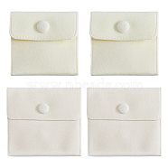 12Pcs 2 Styles Square Velvet Jewelry Bags, with Snap Fastener, PapayaWhip, 7~10x7~10x0.95~1cm, 6pcs/style(TP-HY0001-02)