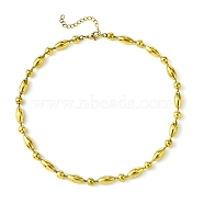 Ion Plating(IP) 304 Stainless Steel Bead Necklaces, Golden, 14.37 inch(36.5cm)(NJEW-C053-02G)