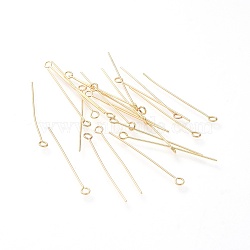 304 Stainless Steel Eye Pins, Golden, 35x3mm, Hole: 1.8mm, Pin: 0.7mm(STAS-G205-02B-G)