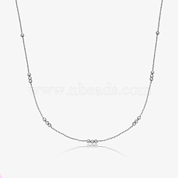 925 Sterling Silver Chain Necklaces, Silver, 15.75 inch(400mm)(UD3650-4)