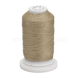 Waxed Polyester Cord, Flat, Dark Khaki, 1mm, about 76.55 yards(70m)/roll(YC-E011-A-27)