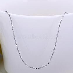 Platinum Plated Tin Alloy Snake Chain Fine Necklaces,, with Lobster Claw Clasps, 18 inch, 0.5mm(NJEW-BB10180-18)