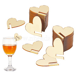 AHADERMAKER 60Pcs Acrylic Display Stands, for Tag Display, Heart, Gold, 32x31.5x2.57mm(OACR-GA0001-09)