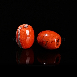 Natural Red Jasper Large Hole Barrel Beads, European Beads, 18x16mm, Hole: 6mm(PW-WG3EBC5-01)