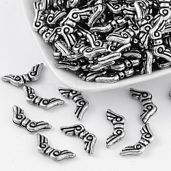 Antique Silver Acrylic Beads, Angel Wing Beads for Jewelry Making and Crafting, about 21mm long, 9mm wide, 3mm thick, hole: 1mm, about 1992pcs/500g(PLS221Y)