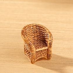 Resin Bamboo Rattan Chair Miniature Ornaments, Micro Landscape Home Dollhouse Accessories, Pretending Prop Decorations, Peru, 24x25mm(PW-WG81F97-01)