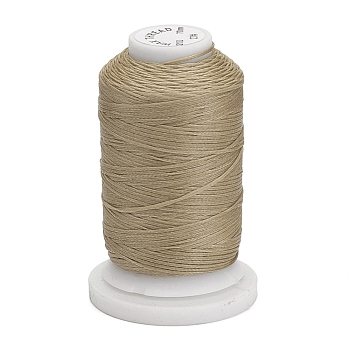 Waxed Polyester Cord, Flat, Dark Khaki, 1mm, about 76.55 yards(70m)/roll